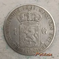 MUNT VAN HET KONINKRIJK DER NEDERLANDEN . 1865 . 1 G 100 C.