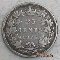25 CENTS 1874 H