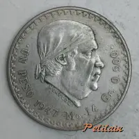 . UN PESO 1947 Mo. 14 Gr. 0.500. MORELOS