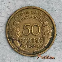 LIBERTE EGALITE FRATERNITE 50 CENTIMES 1933