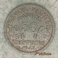 TRAVAIL·FAMILLE·PATRIE 50 CENTIMES 1942